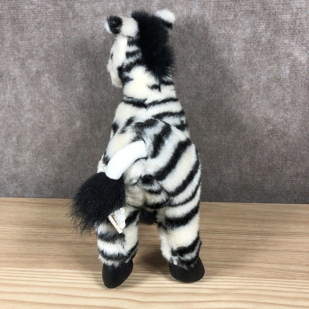 Vintage America Wego Plush Zebra Stuffed Animal 10” Standing Black White #2161 - Picture 4 of 12